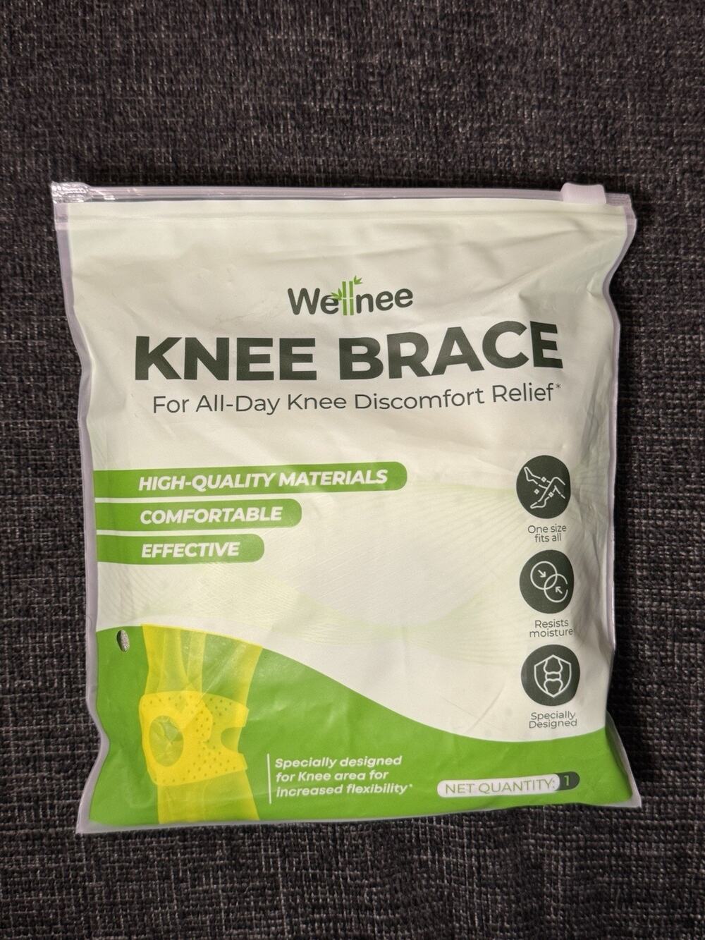 Wellnee Knee Brace For All Day Knee Discomfort Relief - One Size Fits All
